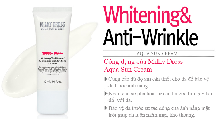 Kem chống nắng SPF50 Milky Dress Aqua Sun Cream-2
