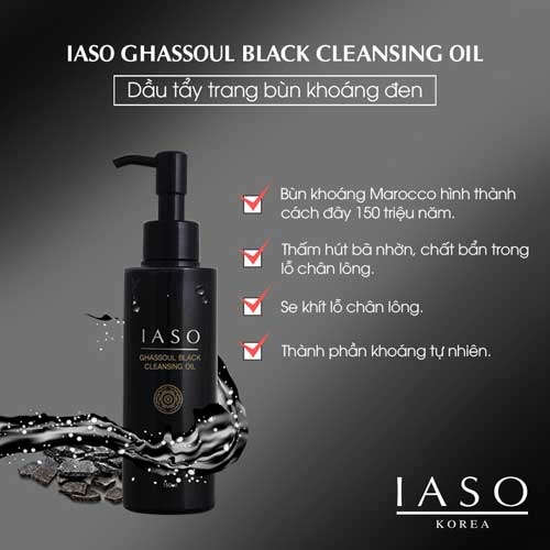 Hướng dẫn sử dụng dầu tẩy trang IASO Ghassoul Black Cleansing Oil - 01