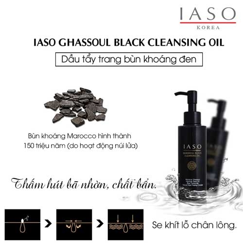 Hướng dẫn sử dụng dầu tẩy trang IASO Ghassoul Black Cleansing Oil - 03