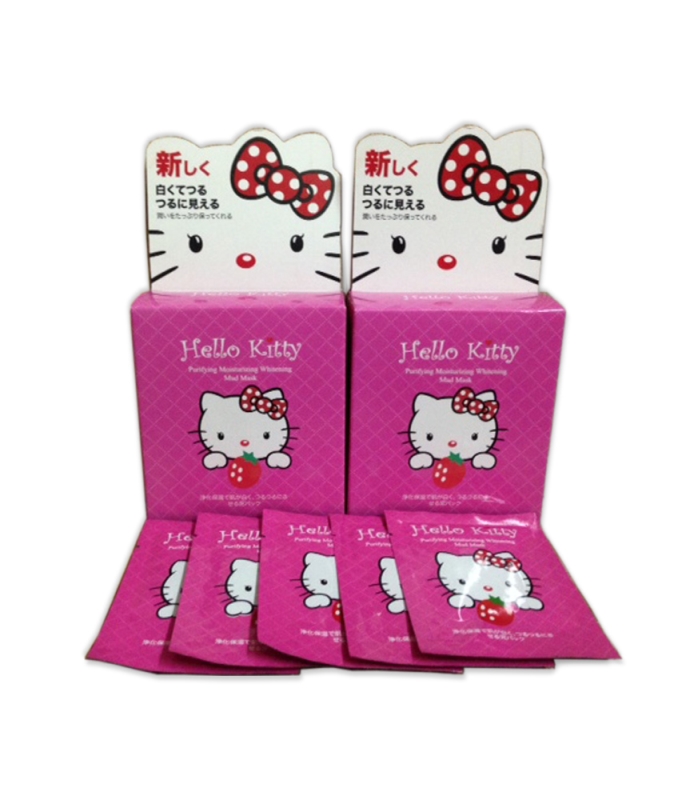 đắp mặt nạ bùn khoáng làm trắng Hello Kitty của Nhật Bản - 03