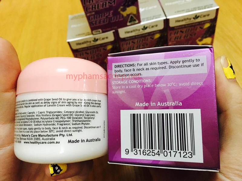 Bán kem dưỡng da Healthy Care Lanolin Cream with Grape Seed Oil tphcm - 03