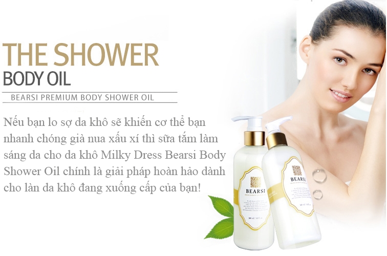 Sữa tắm cho da khô Milky Dress Bearsi Body Shower Oil tại tphcm - 03