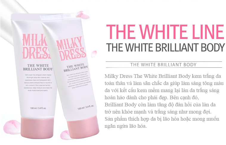 Kem trắng da toàn thân Milky Dress The White Brilliant Body tại tphcm - 03