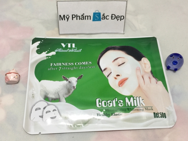 Miếng đắp mặt nạ từ sữa dê nguyên chất VTL trắng da giá sỉ tại tphcm - 02