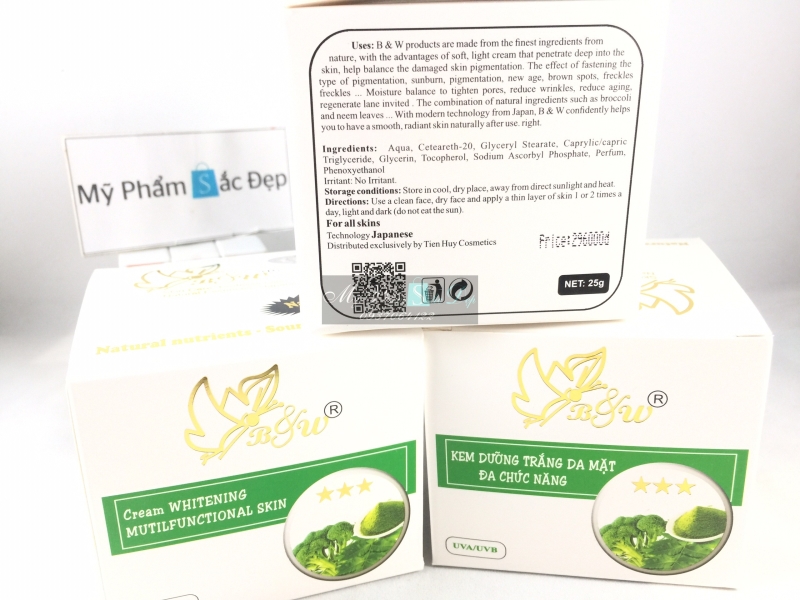 Kem dưỡng trắng da đa chức năng B&W 25g lá neem bông cải giá tốt tphcm - 01
