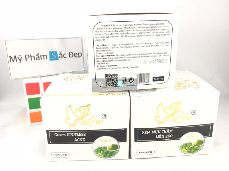Kem B&W ngừa mụn 3 tác dụng 15g từ lá neem bông cải giá tốt tphcm - 02